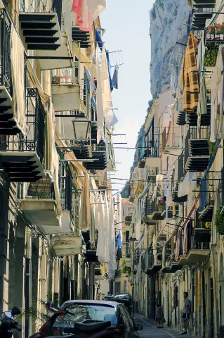 The narrow streets of Cefalu