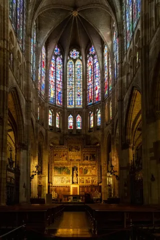 Die Kathedrale von León in Spanien