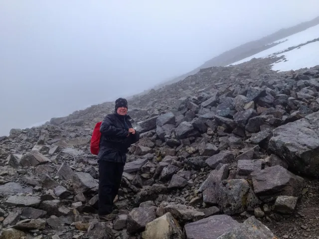 Es wird steinig und nebelig am Ben Nevis