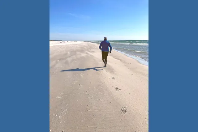 Laufen am Strand zwischen Dueodde und Snogebaek